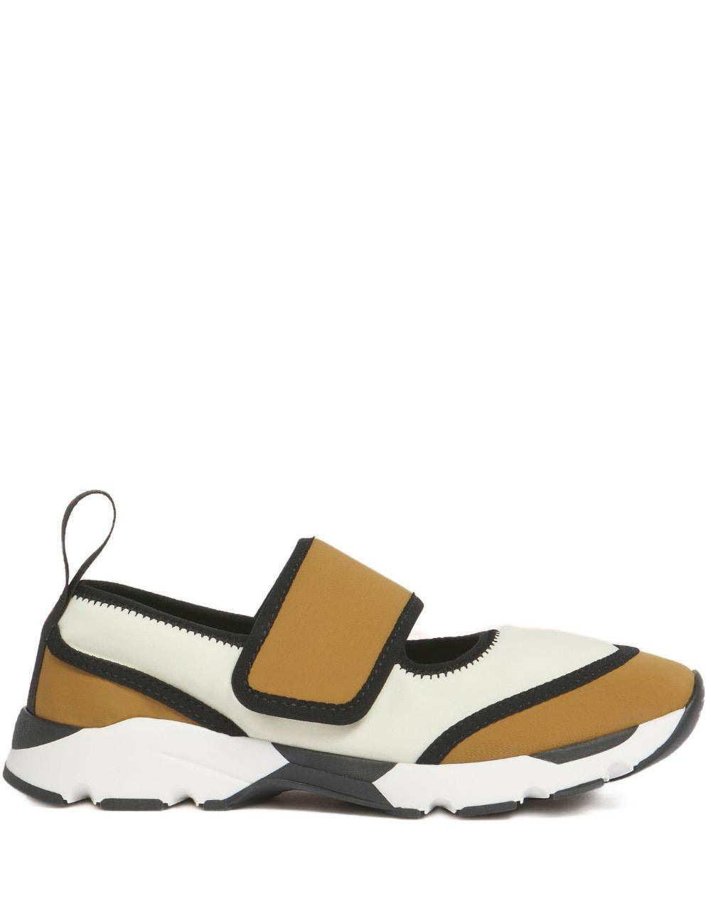 Sneakers con design a pannelli in beige Marni - donna 