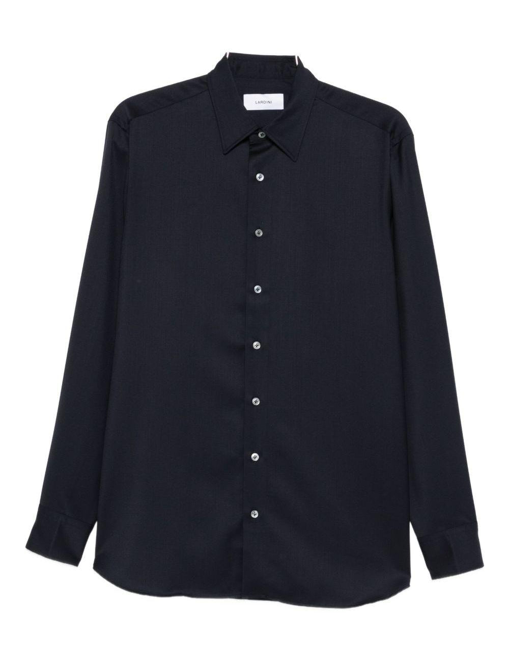 Camicia a maniche lunghe con bottoni in blu Lardini - uomo 
