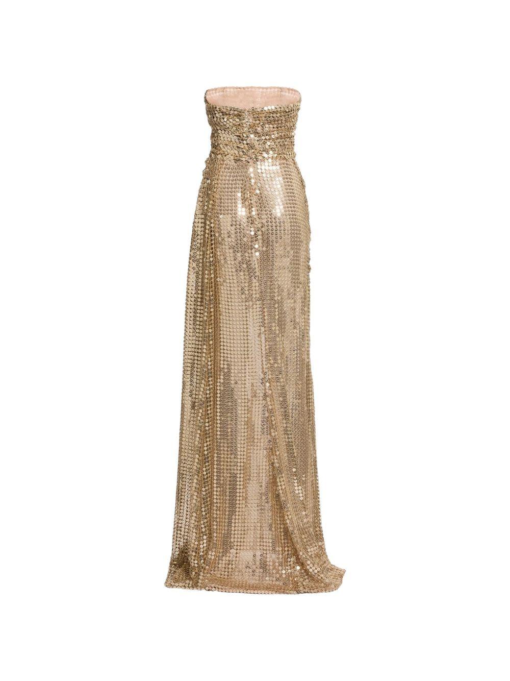 Abito da sera con paillettes in oro 