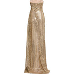 Abito da sera con paillettes in oro 