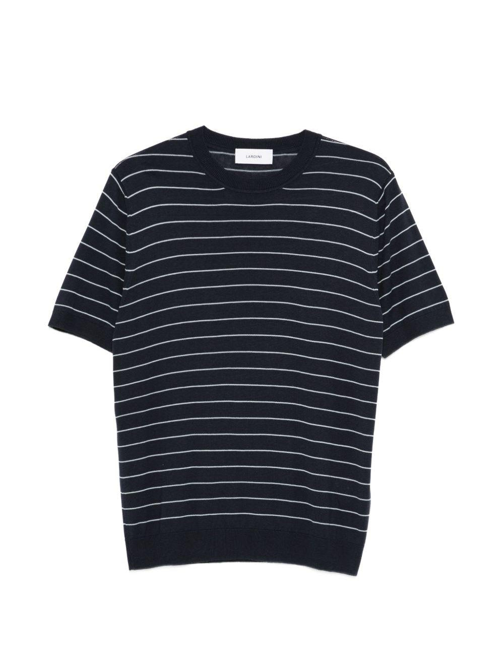 T-shirt a righe in blu Lardini - uomo 
