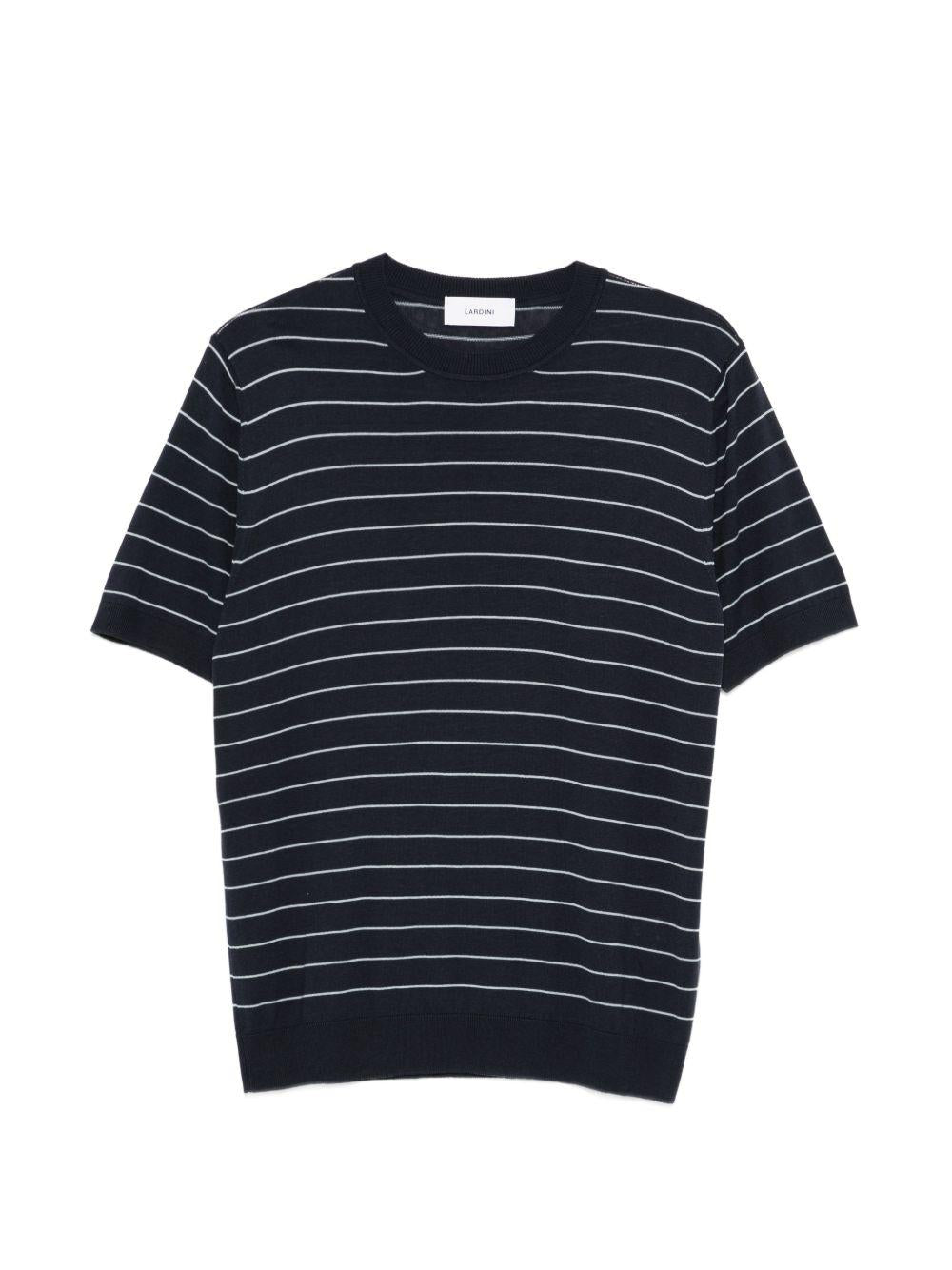 T-shirt a righe in blu Lardini - uomo 