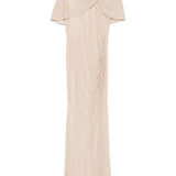 Abito lungo drappeggato con decorazione in beige Self-Portrait - donna 