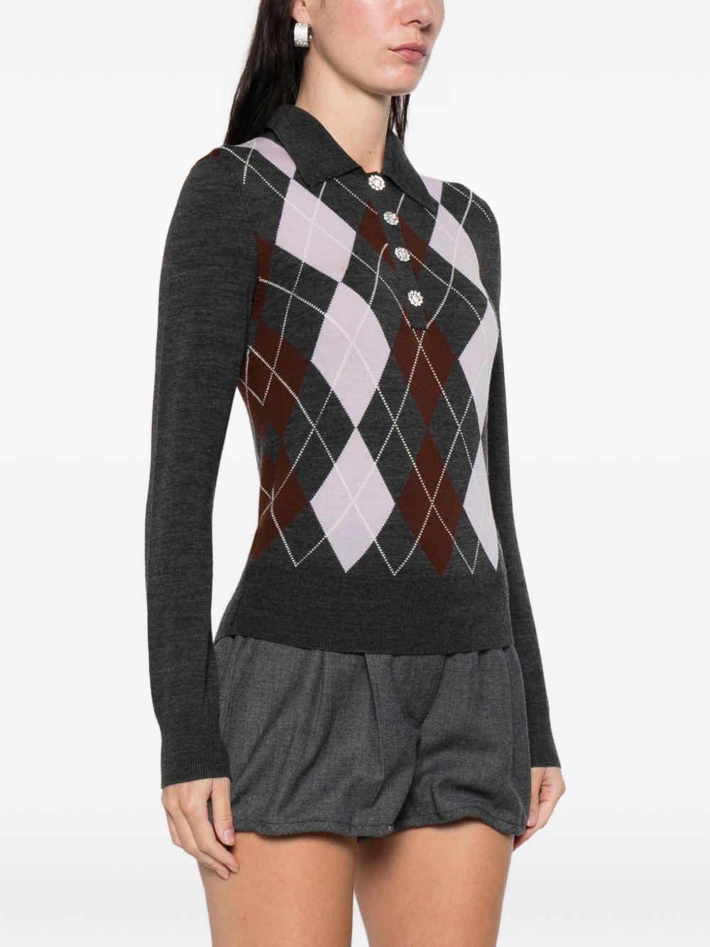Maglione a rombi in grigio Self-portrait - donna 