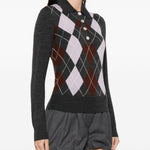 Maglione a rombi in grigio Self-portrait - donna 