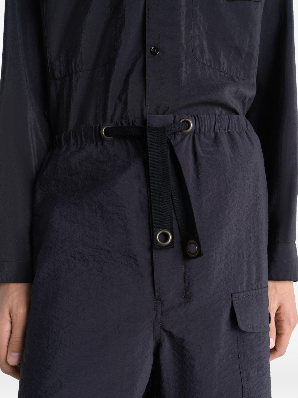 Shorts cargo con coulisse in nero Lemaire - uomo 