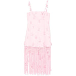 Abito Juliana con ricami floreali in rosa 
