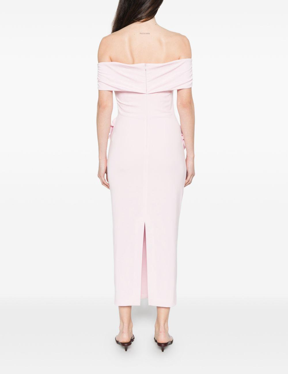Abito midi con scollo a barca in rosa chiaro Roland Mouret - donna 