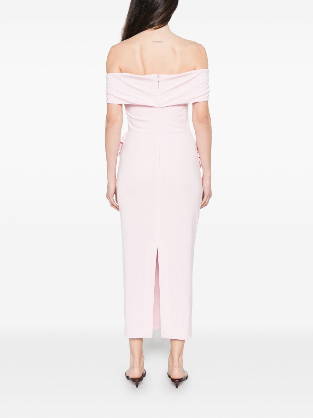 Abito midi con scollo a barca in rosa chiaro Roland Mouret - donna 