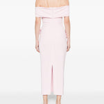 Abito midi con scollo a barca in rosa chiaro Roland Mouret - donna 