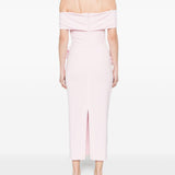 Abito midi con scollo a barca in rosa chiaro Roland Mouret - donna 