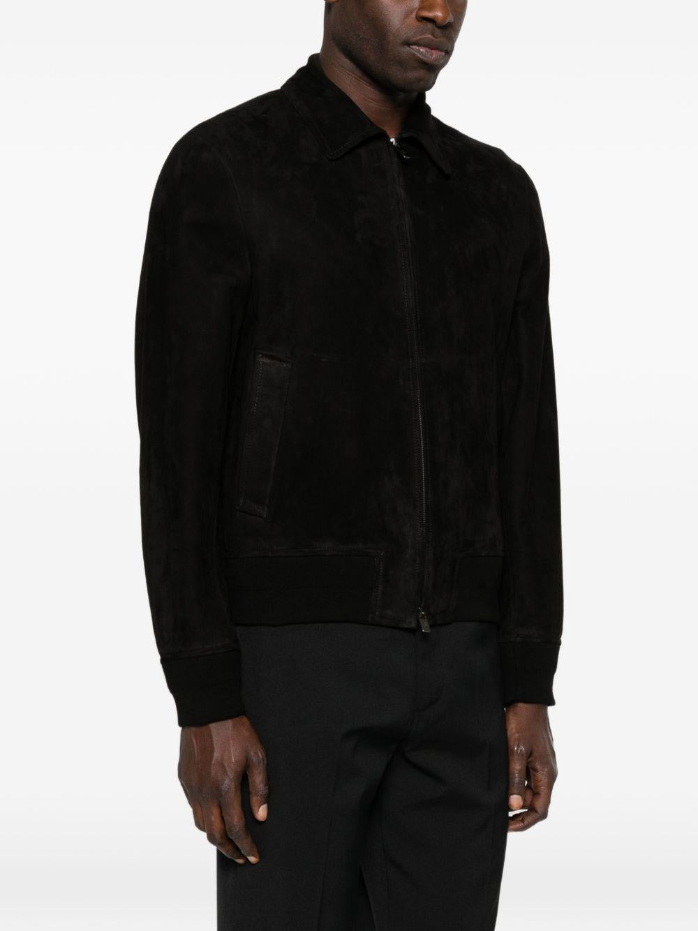 Giacca in pelle scamosciata in nero Salvatore santoro - uomo 