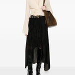 Gonna asimmetrica plissettata in nero Forte forte - donna 