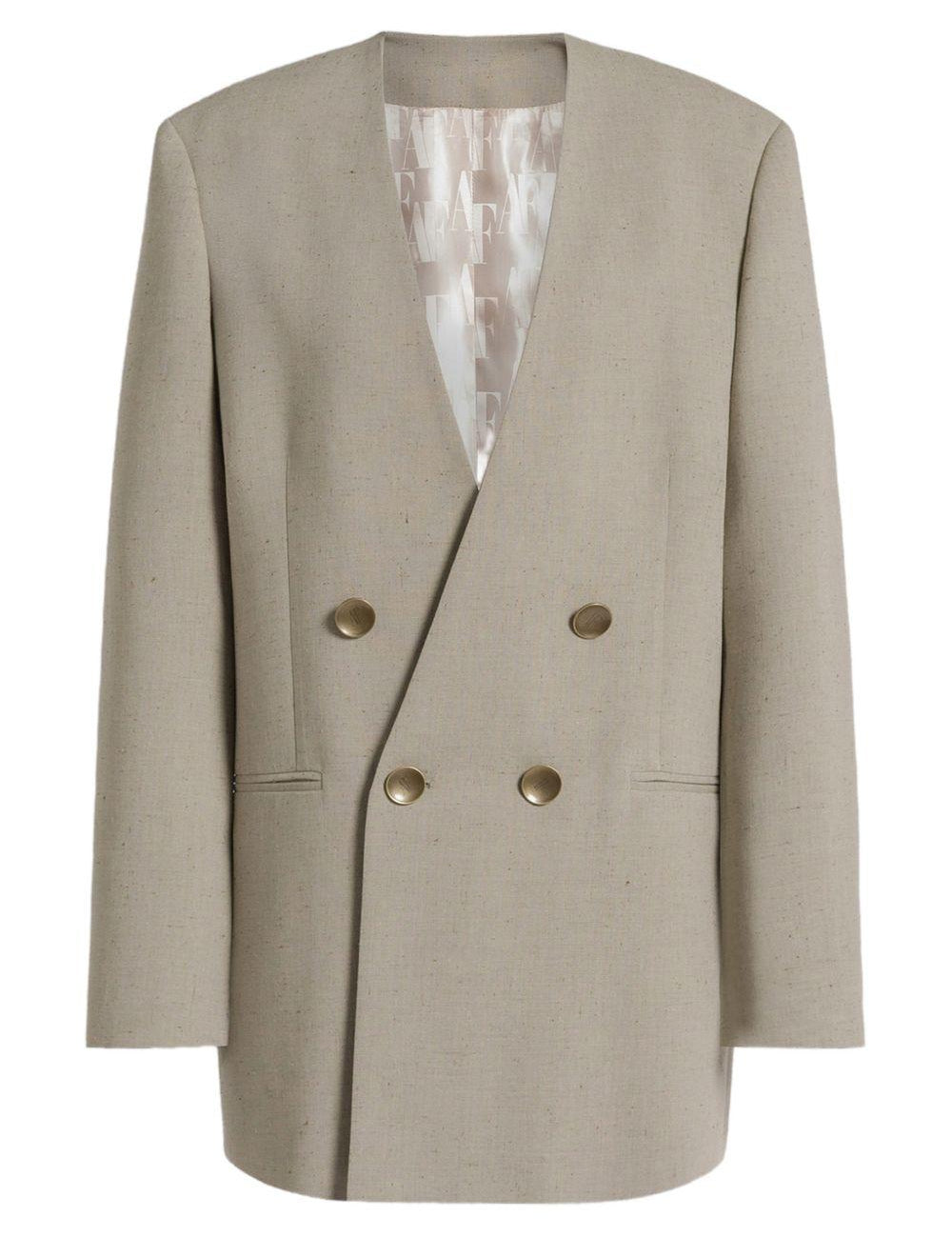 Giacca doppiopetto senza revers in grigio chiaro Alberta Ferretti - donna 