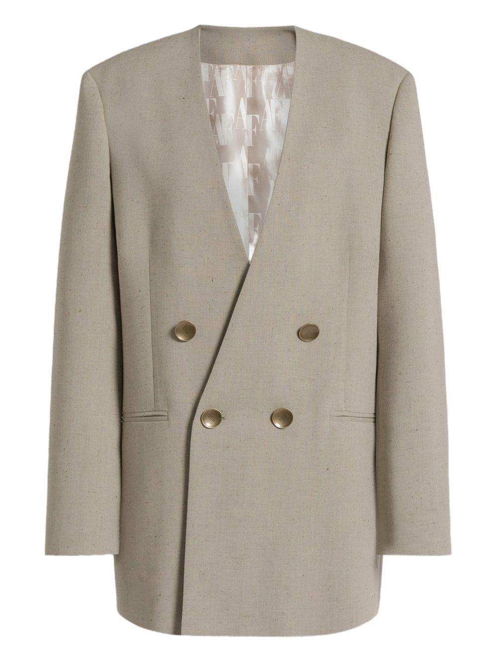 Giacca doppiopetto senza revers in grigio chiaro Alberta Ferretti - donna 