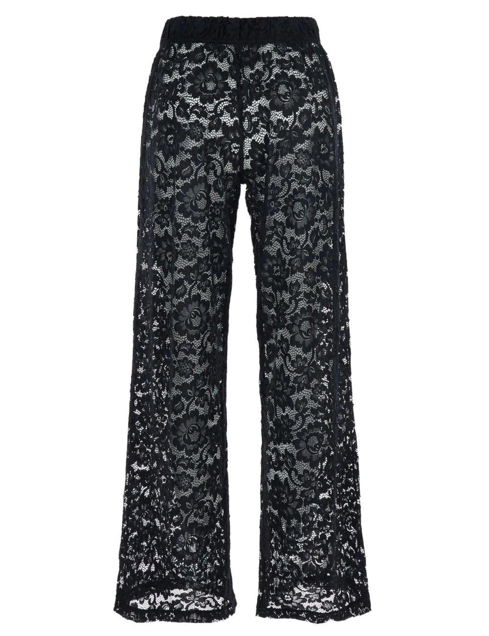 Pantaloni con inserti in pizzo in nero Venuja - donna 