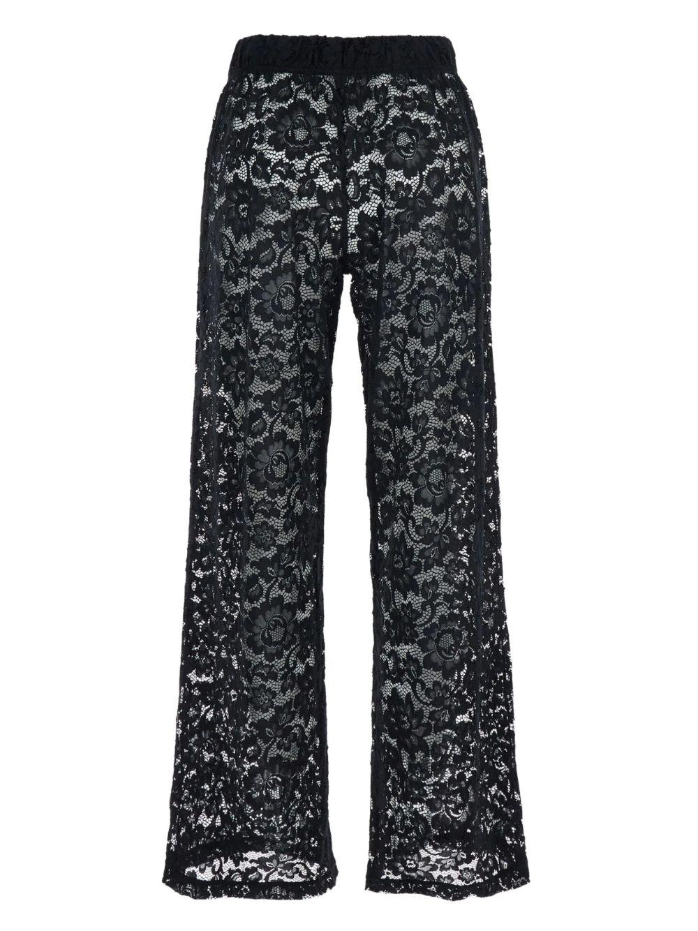 Pantaloni con inserti in pizzo in nero Venuja - donna 