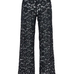 Pantaloni con inserti in pizzo in nero Venuja - donna 