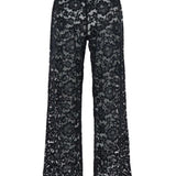 Pantaloni con inserti in pizzo in nero Venuja - donna 