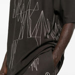 T-shirt a maniche corte jumbo in grigio Rick Owens x Moncler - unisex 