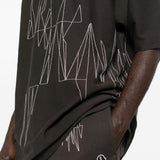 T-shirt a maniche corte jumbo in grigio Rick Owens x Moncler - unisex 