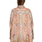 Camicia Roselight in seta floreale rosa 