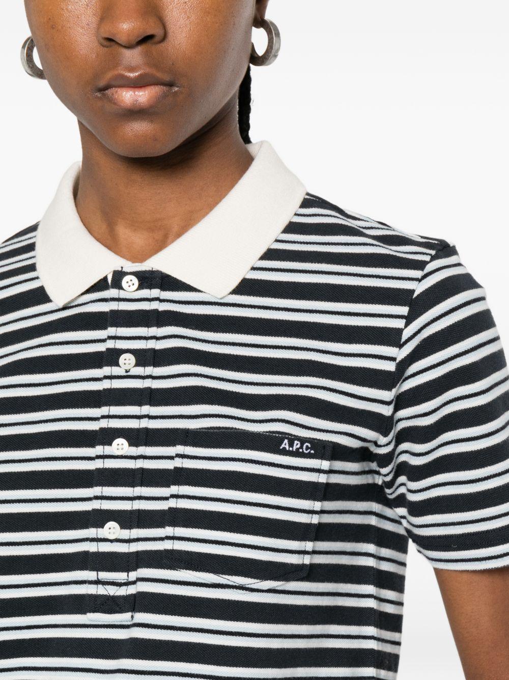 Polo con colletto a righe in beige e blu A.P.C. - donna 