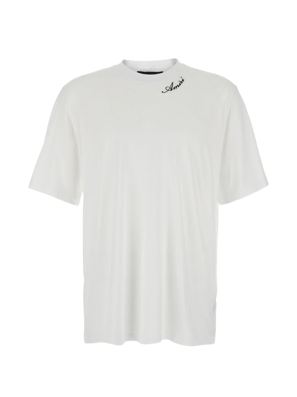 T-shirt a maniche corte con logo  in bianco 