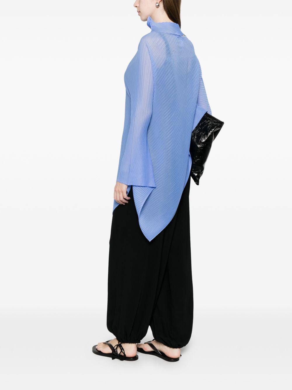 BLUSA a collo alto asimmetrico in azzurro Issey miyake - donna 