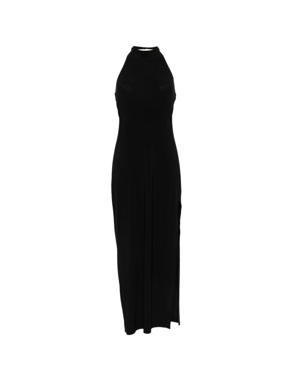 ABITO LUNGO SCOLLO HALTER IN NERO NORMA KAMALI - DONNA 