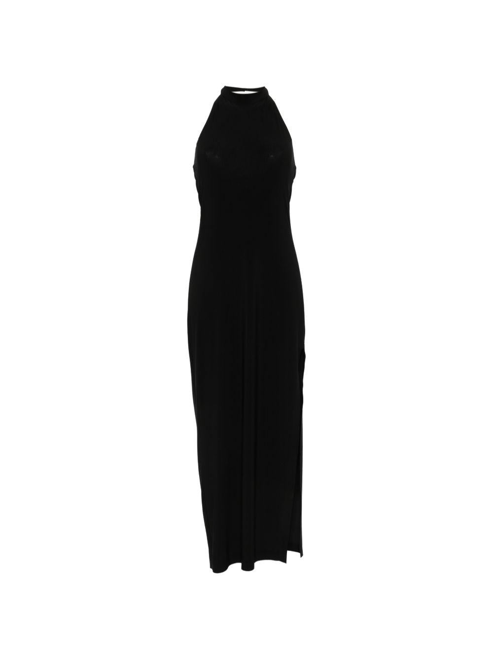 ABITO LUNGO SCOLLO HALTER IN NERO NORMA KAMALI - DONNA 
