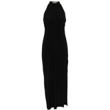 ABITO LUNGO SCOLLO HALTER IN NERO NORMA KAMALI - DONNA 