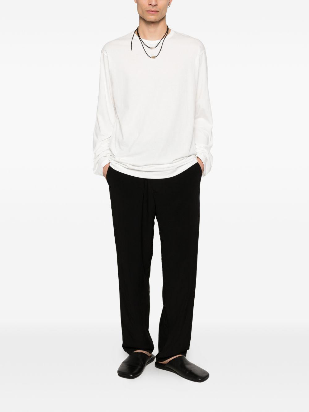 T-shirt a maniche lunghe in bainco Yohji yamamoto - uomo 