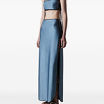 Gonna con finitura satinata sheat in blu Temily - donna 