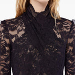 Abito lungo in pizzo nero Rabanne - donna 