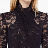 Abito lungo in pizzo nero Rabanne - donna 