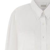 Camicia di cotone a maniche lunghe cheers in bianco Dries van noten - donna 