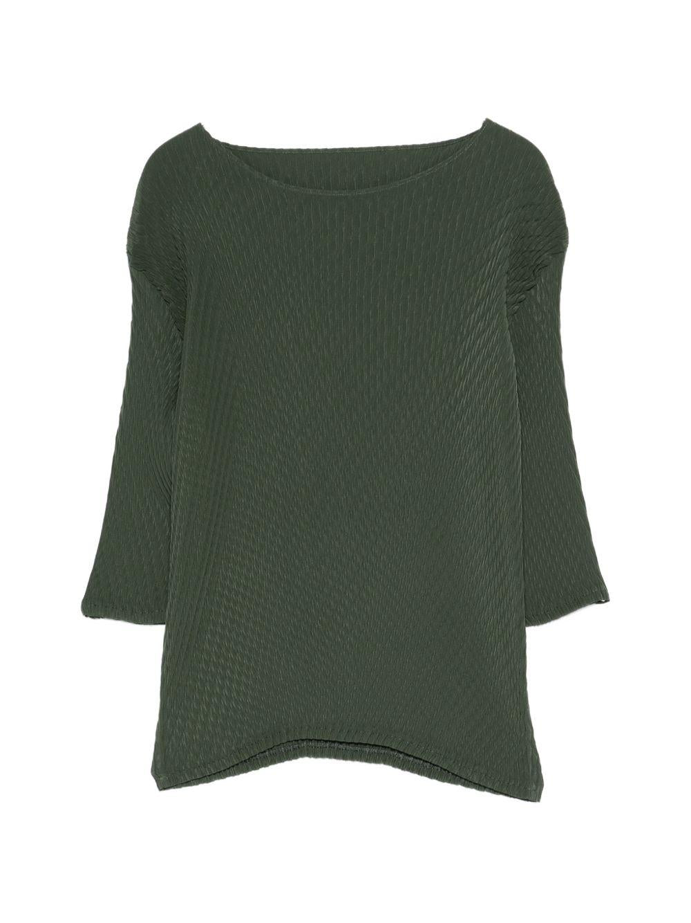 Top effetto plissé in verde Issey miyake - donna 