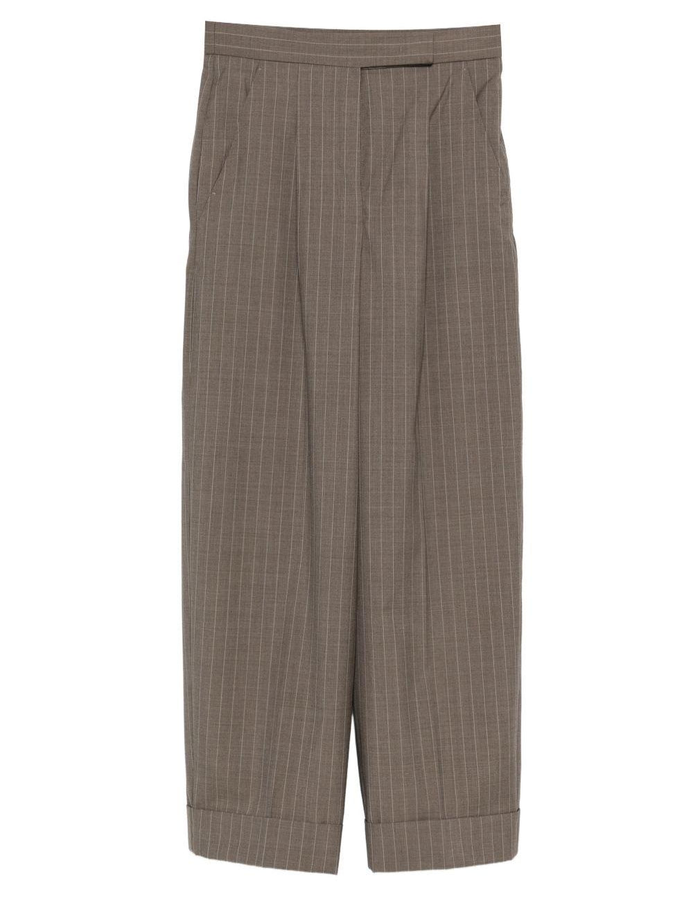 Pantaloni gessati in lana in marrone Maxmara - donna 