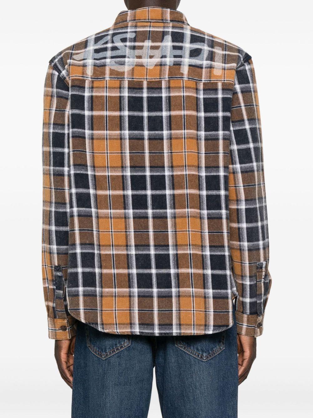 Camicia Rosebowl a maniche lunghe a quadri in marrone Ksubi - uomo 