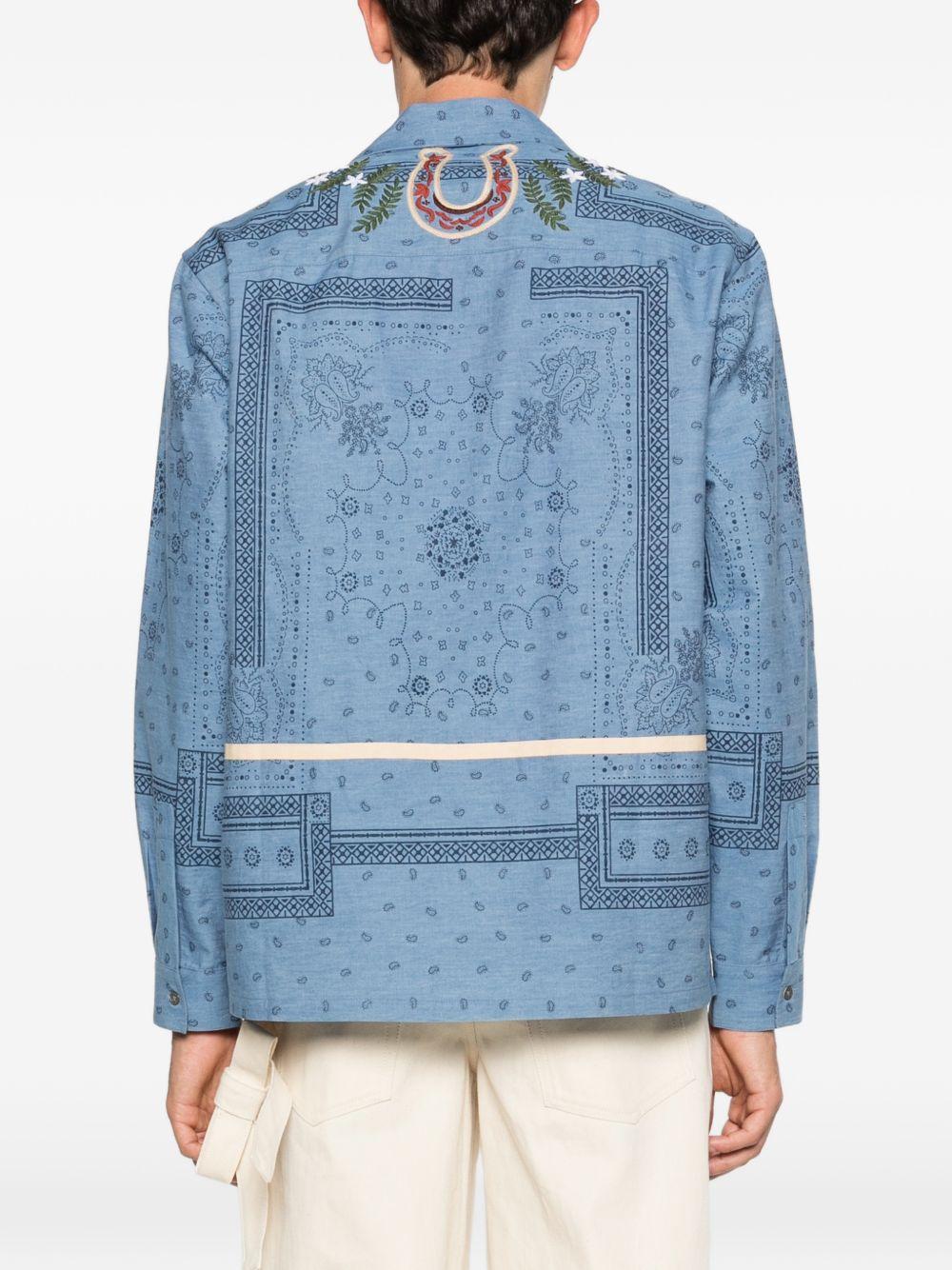 Camicia con motivo cavallo  in blu Baziszt - uomo 