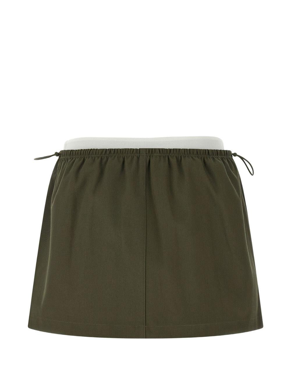 Minigonna con coulisse in vita in verde Alexander wang - donna 