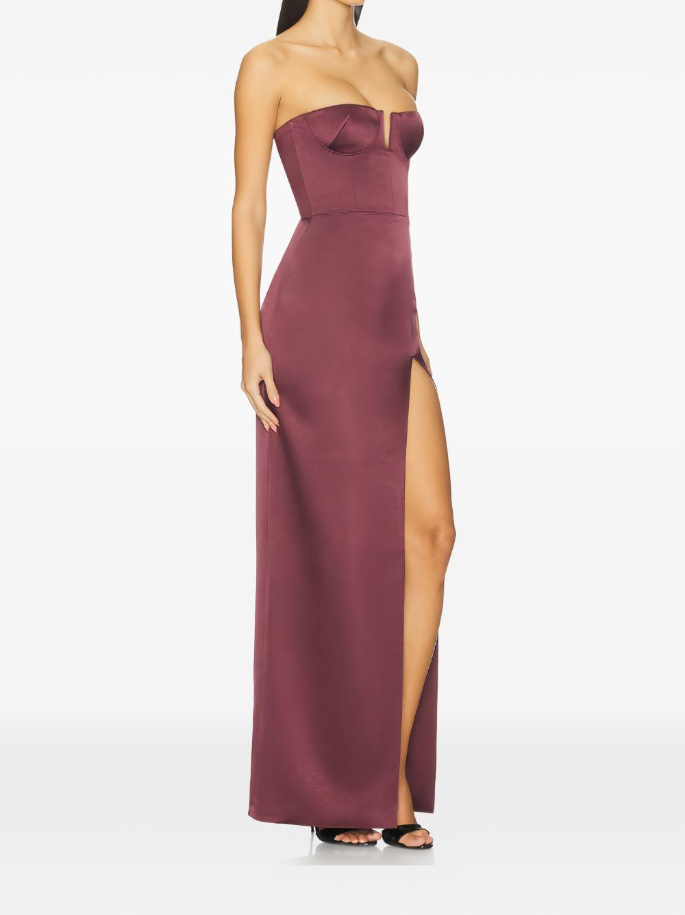 Abito bustier in crêpe di raso in viola Alex perry - donna 