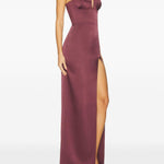 Abito bustier in crêpe di raso in viola Alex perry - donna 