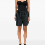 Shorts con pieghe in grigio Mm6 maison margiela - donna 