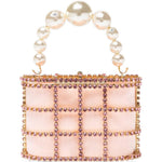 Borsa a mano con cristalli e perle holli in rosa Rosantica - donna 