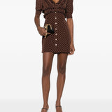 Abito corto con pois in marrone Alessandra Rich - donna 
