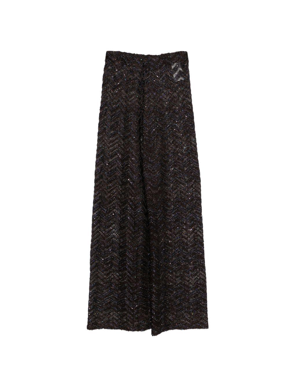 Pantaloni con motivo chevron in marrone Missoni - donna 