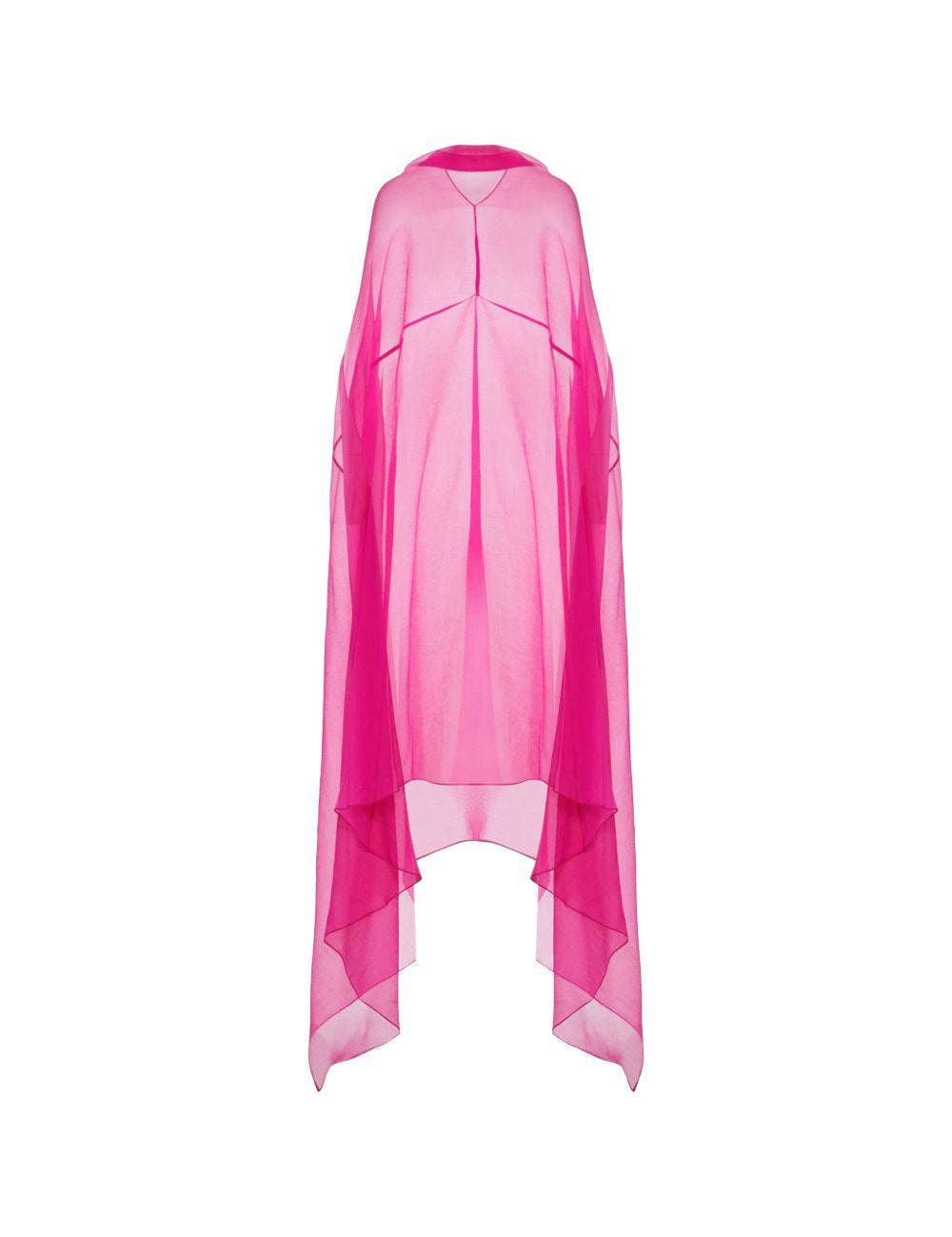 Abito in chiffon di seta drappeggiato ducy in rosa Dries van noten - donna 