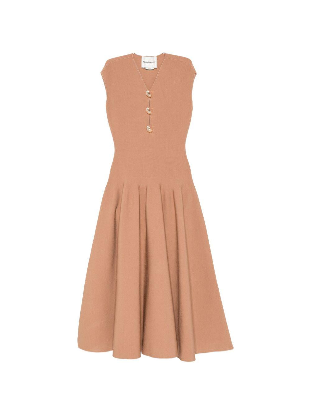 Abito midi con desigh svasato in marrone Roland mouret - donna 
